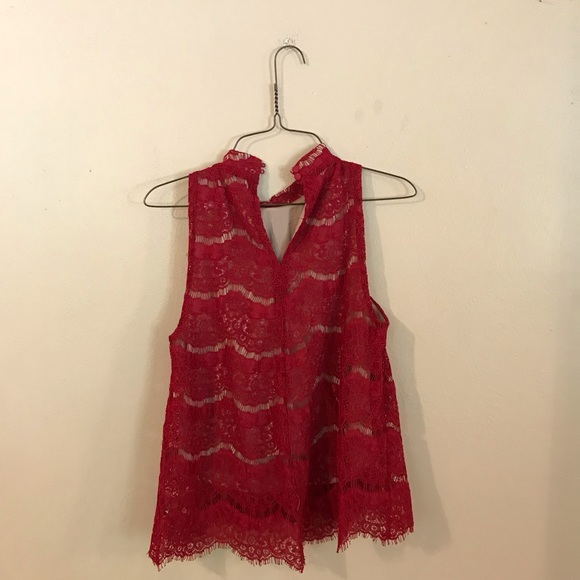 NWT Burgundy Lace Tank Style Blouse - Picture 7 of 8